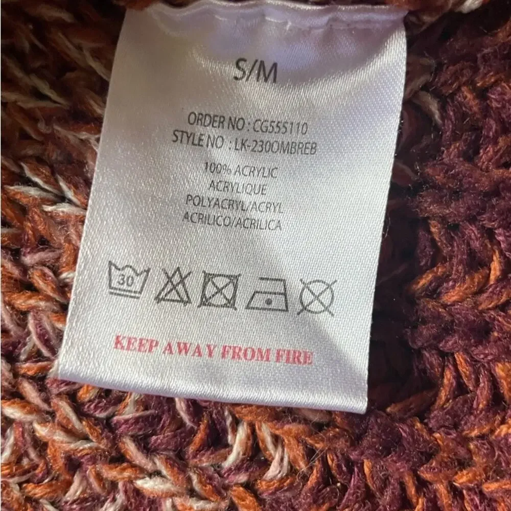 Brave Soul Earthy Cropped Knit Women's/Teen Sweater S/M Knit Colorblock Natural